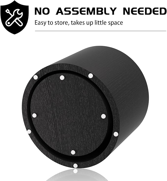 Nesting Coffee Table Set of 2, Modern Round Coffee Table with Non-Slip Feet, Wooden Circle Accent Tables for Small Spaces Living Room Bedroom Balcony Office Drum Side Table (Black)