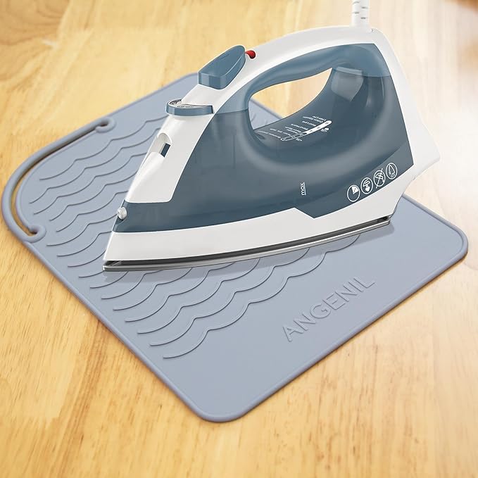 ANGENIL Silicone Heat Mat for Hair Tools - Flat Iron and Curling Iron Pad, Heat-Resistant Travel Case, 9" x 6.5"