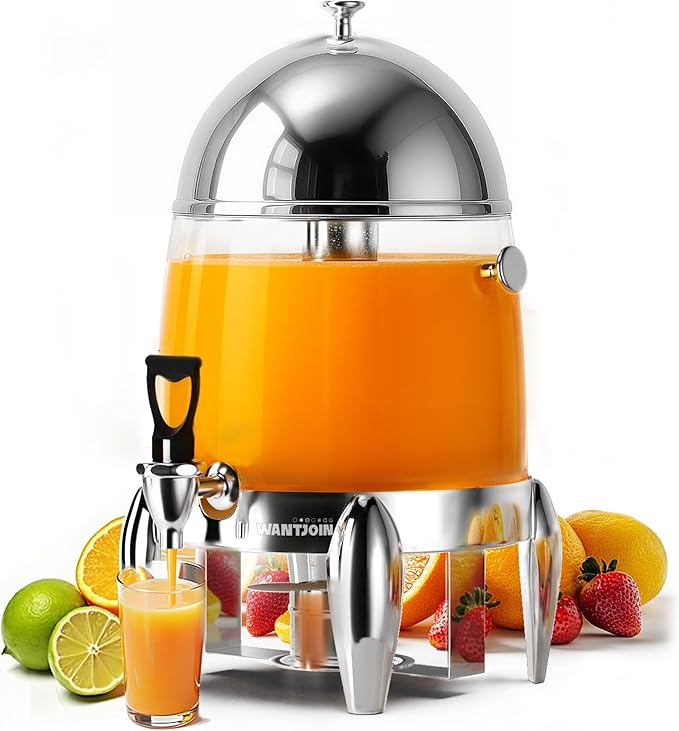 WantJoin Beverage Dispenser With Stand - 3.2 Gallon Drink Dispenser With Ice Core & Fuel Holder, Leakproof Spigot, Visible Container, Drink Dispenser For Cold & Hot Drink Parties Gathering Cafeteria