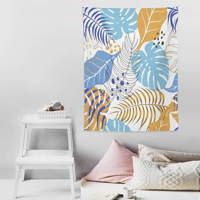 ICMOLYYENLO Tropical Palm Leaves Wall Tapestry, Wall Art for Room Decoration Beautiful Wall Hanging for Bedroom Living Room Dormitory Apartment 40x60 Inch
