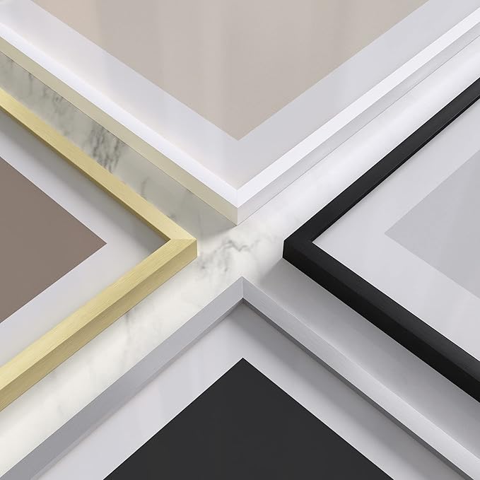 HAUS AND HUES Set of 4 White Poster Frames 24x36 - Gallery Wall Frame Set, Large Picture Frames (Aluminum), 24 by 36 in
