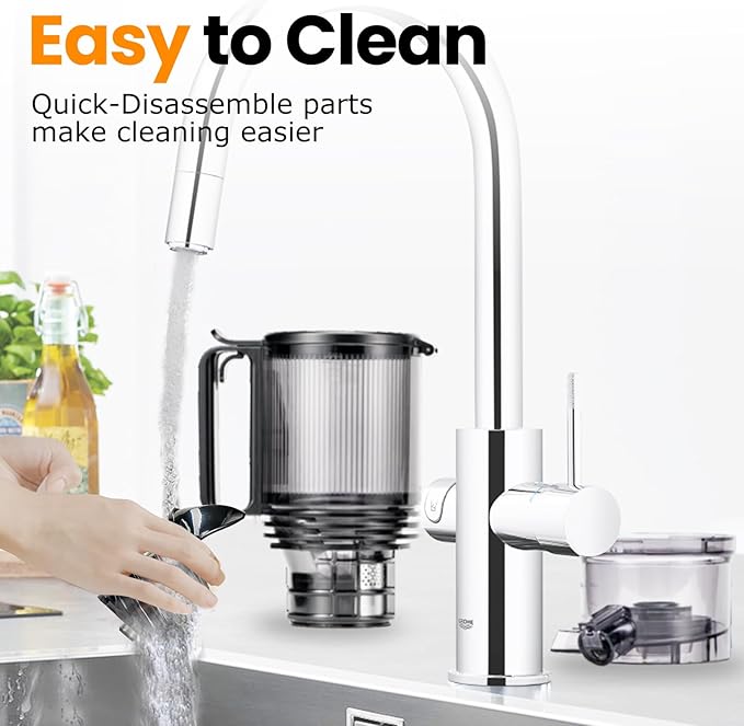 Cold Press Juicer,Slow Masticating Juicer Machines with 5.3" Large Feed Chute for Most Fruits and Vegetables,Easy to Clean Lemon Orange juicer with 250W Motor and High Juice Yield,Metal Gray