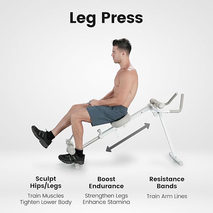WONDER CORE Pro Max, Ab Machine for Stomach Workout, Ab Workout Equipment for Home Gym, Ab Trainer, 4-in-1 Exercise Equipment: Rowing Machine, Leg Press Machine, Ab Glider Machine, Roman Chair