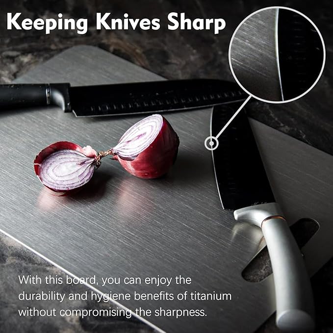 Titanium Cutting Board - 2 pack Titanium Cutting Boards for Kitchen,Double Sided Titanium Cutting Mat,Non Stick Chopping Board Easy to Clean（11.81 * 17.91in）