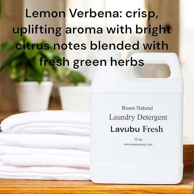 Plant-Based Liquid Laundry Detergent, 32 Fl Oz, Multiple Scents, HE Compatible (Lavubu Fresh)