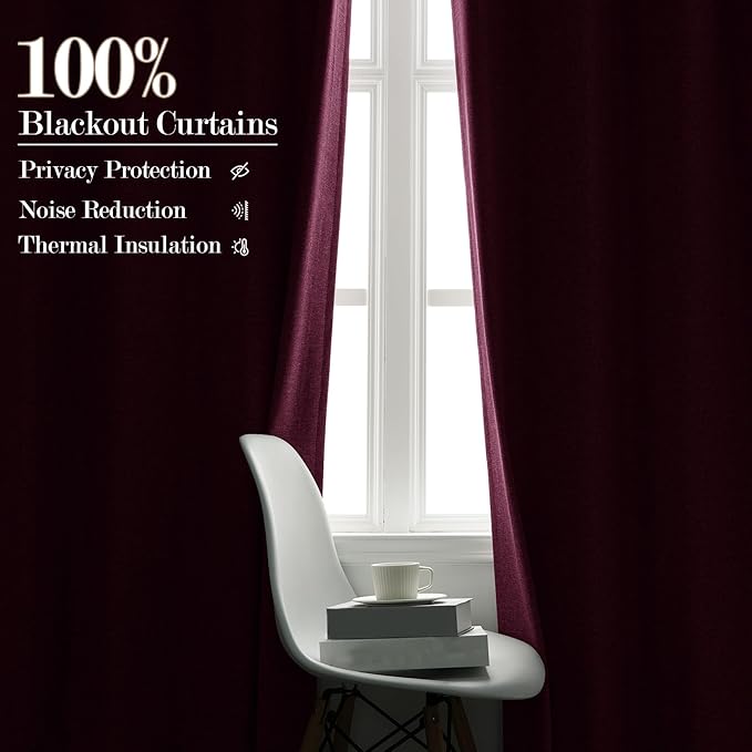 100% Blackout Linen Textured Drapes for Bedroom Pinch Pleated Curtains for Track System Portable Drapery for Sliding Glass Door/Storage/Space Room Divider, 70" Wx84 L, 1 PC, Lilac