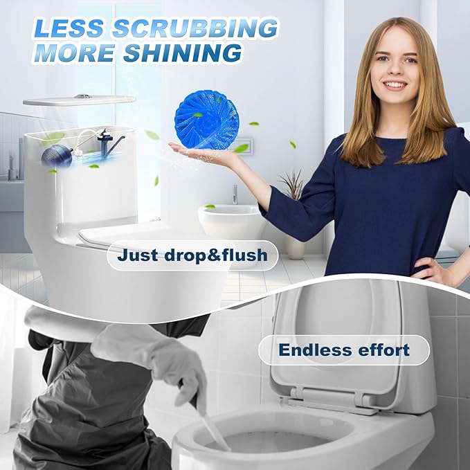 KIISIISO Automatic Toilet Bowl Cleaners Tablets,18 Pack Multipurpose Commercial Household Bathroom Cleaners,Long-lasting 300 brushes Toilet Cleaner, Pine Scent