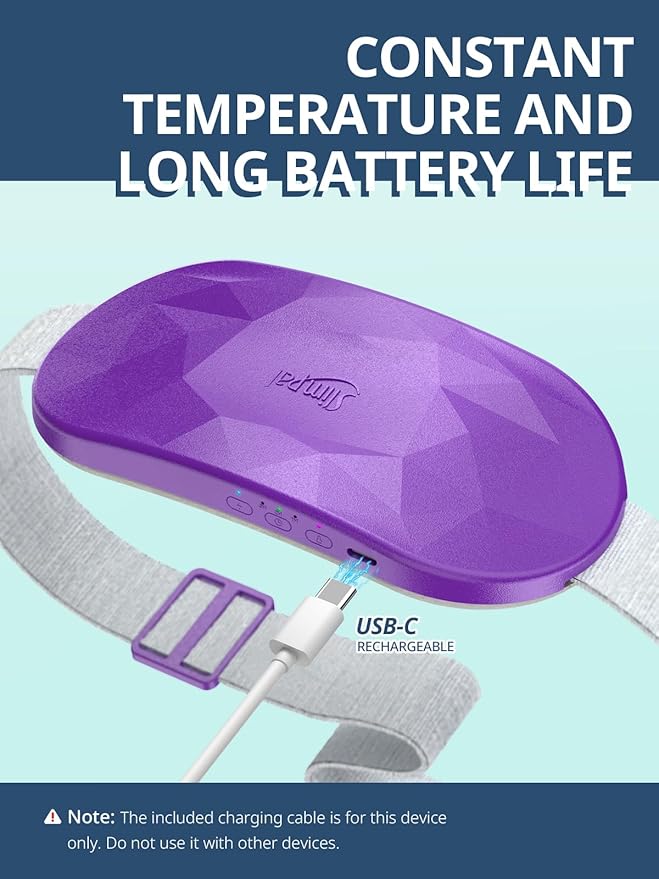 Slimpal Portable Heating Pad for Period Cramps, Electric Cordless Back Belly Waist Heating Pad for Menstrual Cramp Relief, Rechargeable Wearable Heat Belt Gifts for Her Women Girl Wife, Bright White