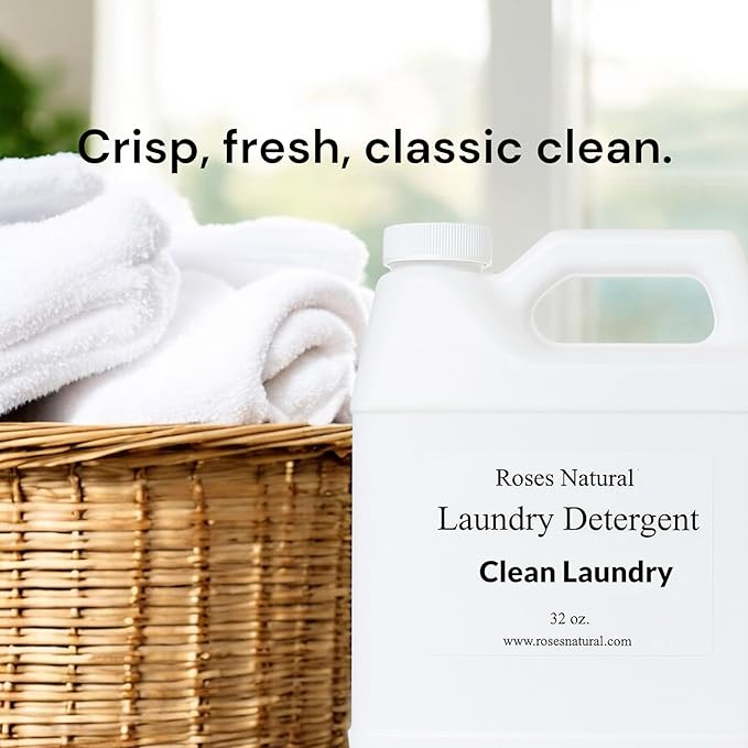 Plant-Based Liquid Laundry Detergent, 32 Fl Oz, Multiple Scents, HE Compatible (Clean Laundry)