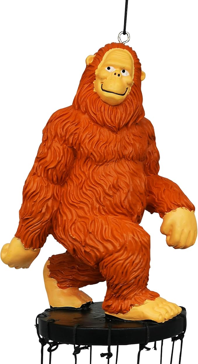 Funny Bigfoot Wind Chime for Outdoors – Sasquatch Yard Décor with Stainless Steel Tubes & Resin Foot Strikers – Unique Garden or Porch Decoration – Hilarious Gift for Cryptid Fans