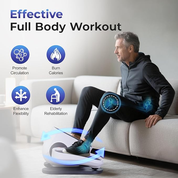 Under Desk Elliptical Machine, Electric Ellipse Leg Exerciser as Seen on Tv for Seniors with 10 Adjustable,Pedal Exerciser,Exercise Equipment for Home