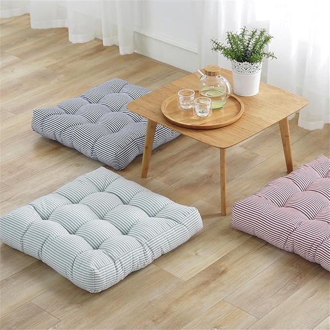 Tiita Chair Cushions 22"x22" Square Windows Pad for Adults Seating Pillows Set of 2, Blue