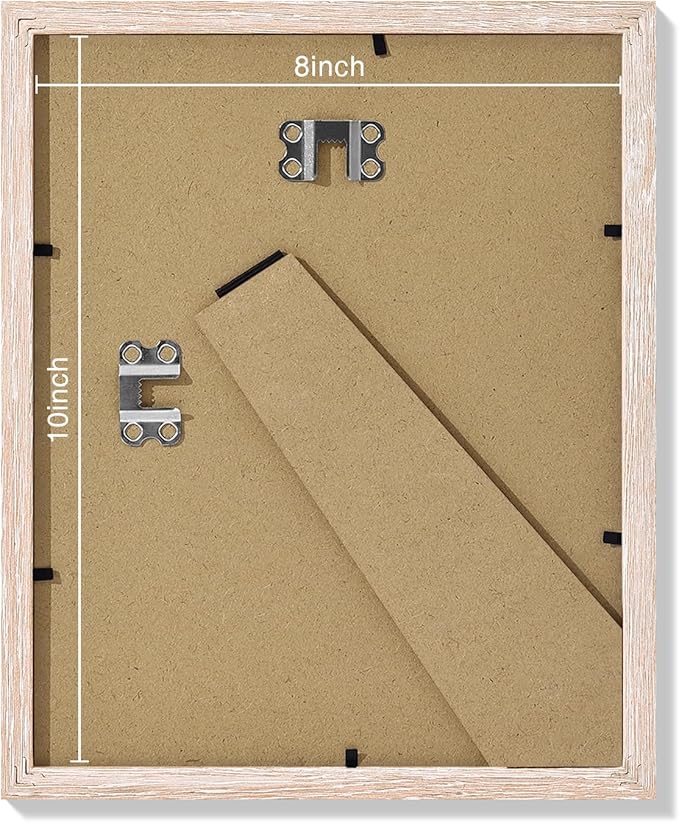 Vittanly 8x10 Picture Frames Set of 9, Shatter Resistant Plexiglass, Display 5x7 Pictures with Mat or 8x10 without Mat, Photo Frames for Wall or Tabletop, Engineered Wood, Rustic Pink