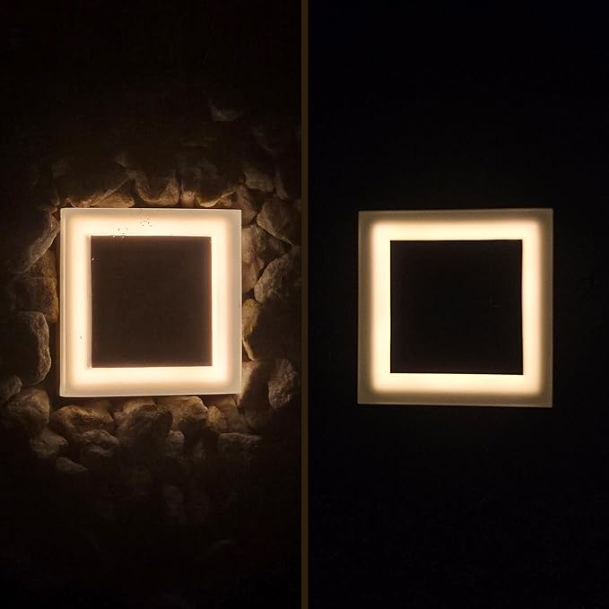 LUMENGY Solar Paver Light 4×4 inch (3.93 X 3.93), Up To 12 Hours Continues Lighting, Stainless Steel, Glare-Free Lighting For Driveways & Garden, 2700K Warm White, Waterproof & Drive-Over Rated. Ver 2