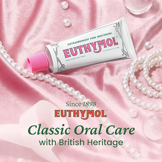 EUTHYMOL Whitening Toothpaste (3.7fl oz*2, Pack of 2) - Stain Removal in 2 Weeks, Long-Lasting Freshness for Sensitive Gum & Teeth. Bad Breath, Cavity Prevention. Recyclable Aluminum Tube