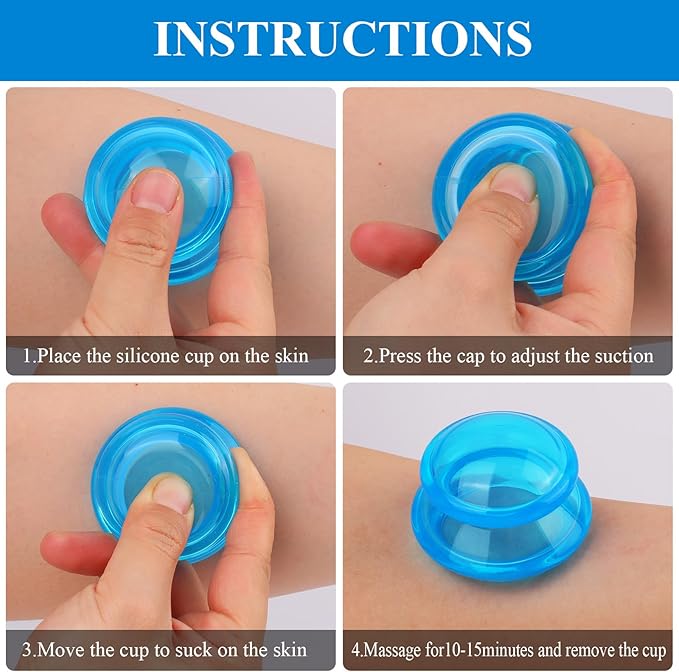 Silicone Cupping Therapy Sets, Cupping Kit for Massage Therapy,Anti Cellulite Cup, for Cellulite Reduction Joint Pain Muscle Pain