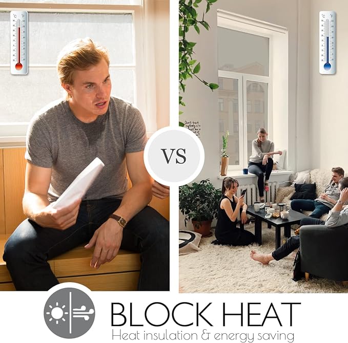 HIDBEA One Way Window Film Daytime Privacy Window Tint for Home, Anti UV Reflective Heat Control Glass Films Non-Adhesive Mirror Window Clings (Silver, 23.6 Inch x 13.1 Feet)