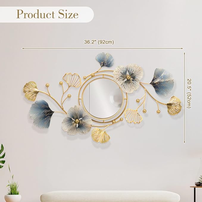 Lucky Monet Wall Art Decor Large Metal Wall Art Modern Geometric Circular Decor Wall Sculptures Wall Hanging Decoration for Living Room Dinning Room Bedroom Entryway Kitchen (Style 3)