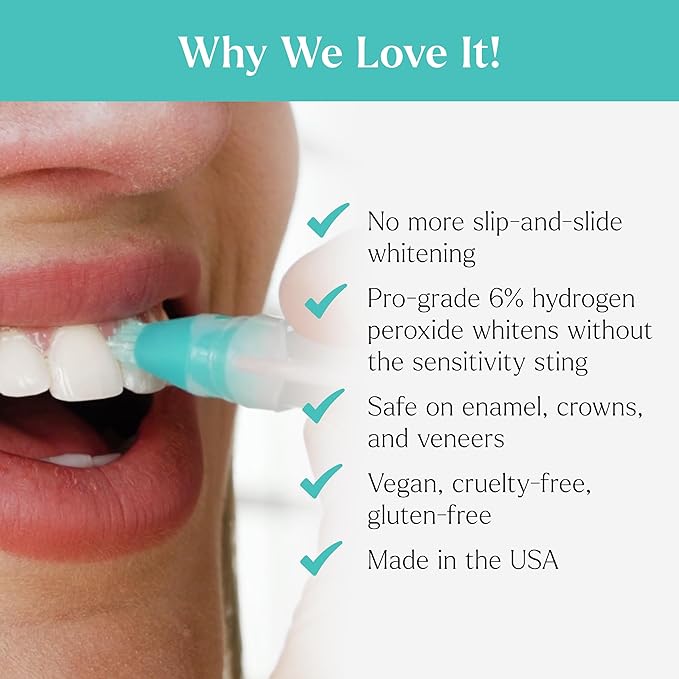 GLO Science Teeth Whitening Gel Pods – Safe, Effective Whitener with Silicon Brush, 6% Hydrogen Peroxide – Fastest Way to Whiter Teeth, Sensitivity Free – Mint Flavor (Pack of 5)