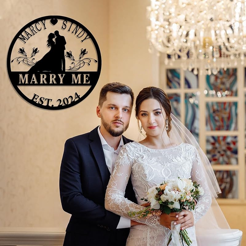 Personalized Wedding Gifts | Custom Metal Signs| Couples Gift for Her | Wedding Date Sign | Engagement Gift | Anniversary Gift | Bridal Shower Gift | Wedding Anniversary Gift | Metal Art