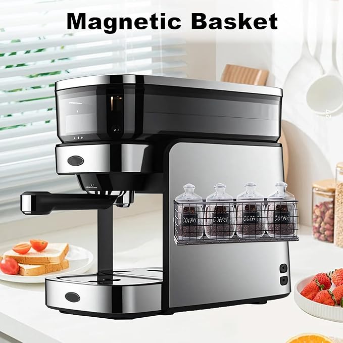Magnetic Basket, Magnetic Shelf for Fridge, Magnetic Spice Rack Wire Mesh Magnetic organizer Holder Accessories for Office Kitchen Classroom Storage, Black-High, 9.44" x 4" x 3.14"