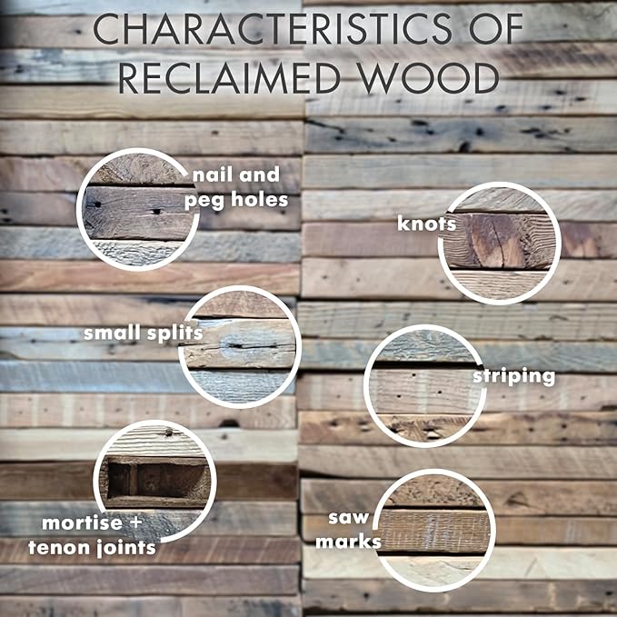 Urban Legacy Reclaimed Barnwood Planks | Floating Shelves for Wall w/Flush Mount Shelf Bracket Set Included | Set of 2 (Natural, 40"x7"x 2")