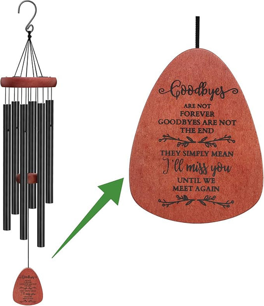 Memgift Memorial Wind Chimes - Sympathy Gift for Loss of Parent, Weather-Resistant Outdoor Keepsake for Patio in Memory of Loved One