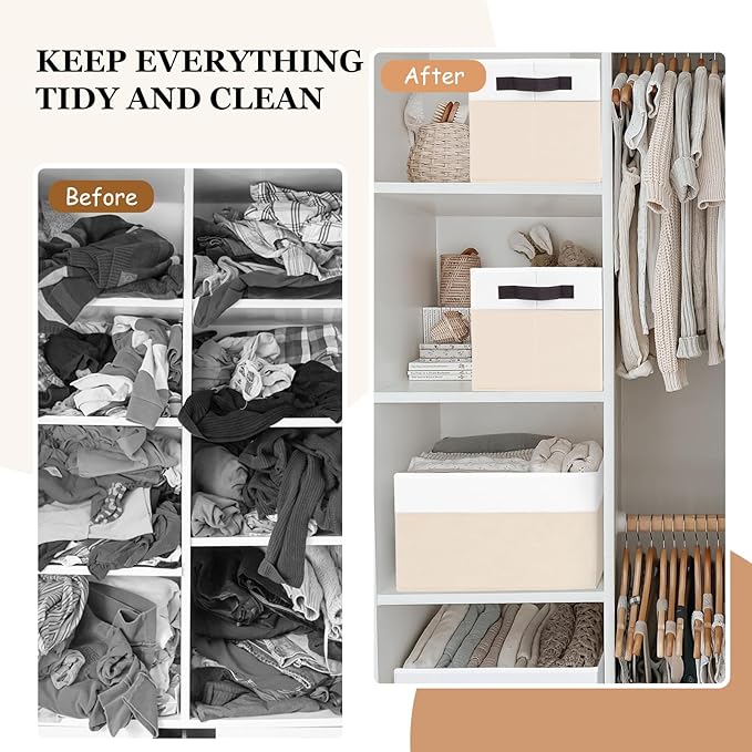 6 Pack Large Toy Box Chest, Collapsible Sturdy Toy Storage Organizer Bins Baskets for Kids, Boys, Girls, Nursery, Playroom, Shelf Baskets for Lego Puzzle Balls, Game Organizer (14L*10W*9.5H)