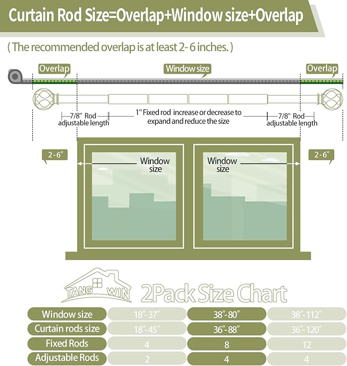 2 Pack Wood Curtain Rods for Windows 48 to 84 Inch(4-7ft),1 Inch Adjustable Curtain Rod,Heavy Duty Curtain Rods,Wooden Netted Texture Drapery Rods,Single Window Curtain Rod 36-88",Brown Wood