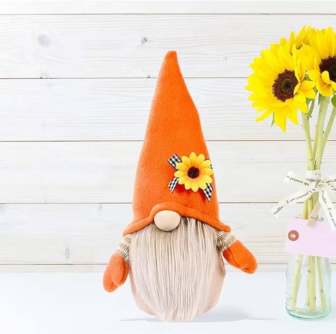 Fall Decoration for Home,Fall Decor Gnome Plush for Tiered Tray,Sunflower Plush Gnomes Autumn Gnomes Gifts Farmhouse Harvest Table Decoration,Thanksgiving Gnome Decor,Boy
