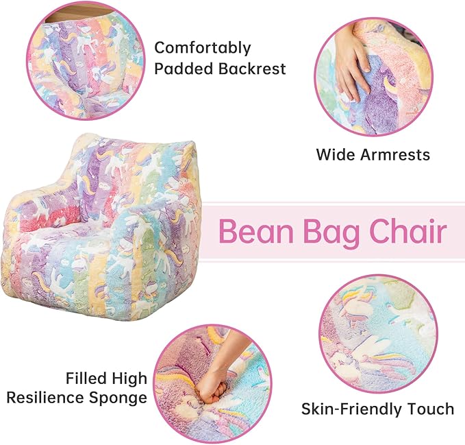 Recaceik Bean Bag Chair, Bean Bag Sofa Chair with Armrests Stuffed High-Density Foam, Lazy Sofa Comfy Chairs BeanBag Chair for Adults in Living Room,Bedroom Reading