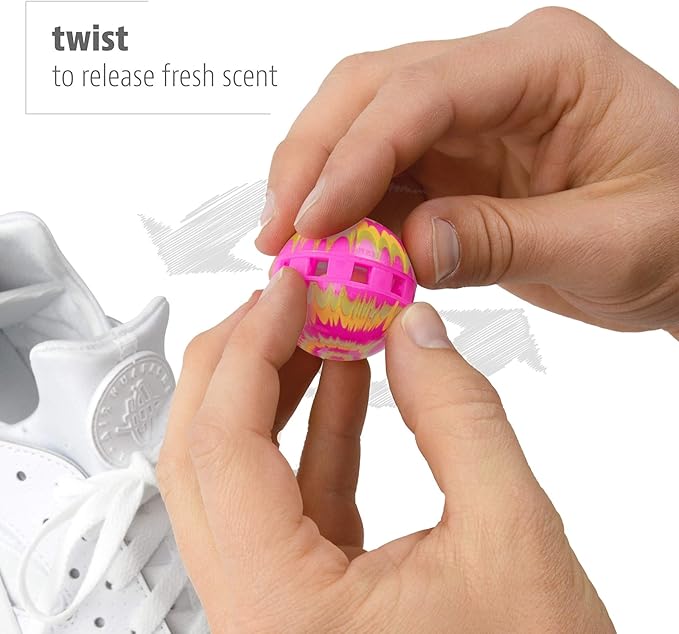 Sneaker Balls Emoji Sof Sole Shoe Eliminator & Remover, 3PK-Fresh, Clean Scent Blocks Odors-Twist-to-Activate, Colorful Designs, 6 Pack