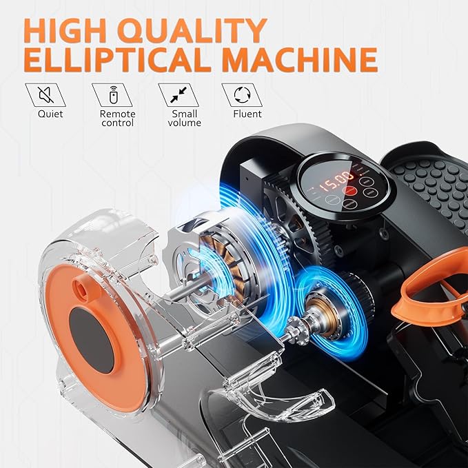 Under Desk Elliptical Machine, Ellipse Exerciser as Seen on TV for Seniors with Remote Control & 12 Adjustable Speeds, Elliptical Machine for Home