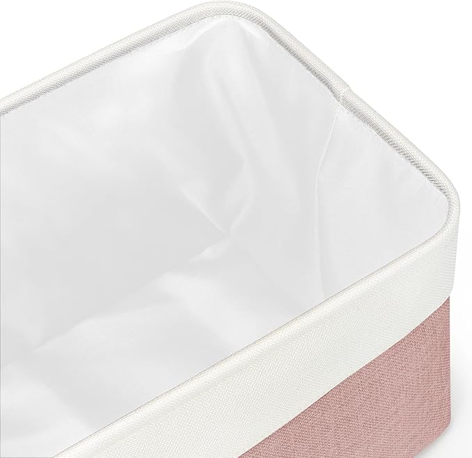 Kntiwiwo Foldable Storage Bins 15" x 10" x 9.5" Fabric Storage Basket Cube with Handles Large Linen Closet Organizer Bins for Organizing Shelf Home, Set of 3, Pink