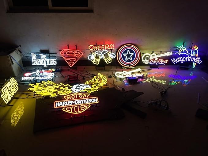 Neon Signs Beer Bar Club Bedroom Compatible For Miller Genuine Draft Car Glass Neon Signs for Office Hotel Pub Cafe Birthday Party Man Cave Neon Light Art Wall Lights 24 X 20 Inches