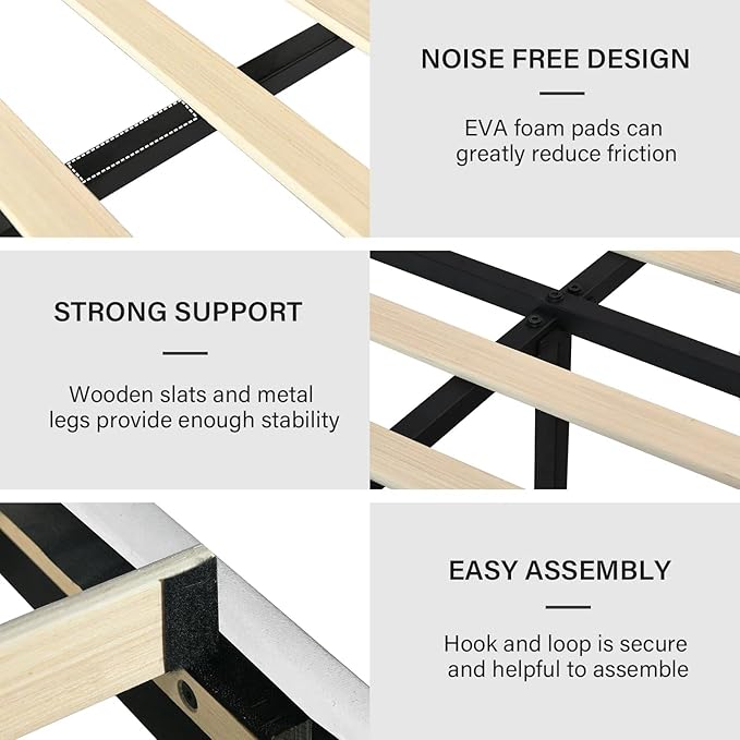 Queen Size Bed Frame with Headboard, Velvet Upholstered Platform Bed with Vertical Channel Tufted Design, No Box Spring Required, Easy Assembly, White