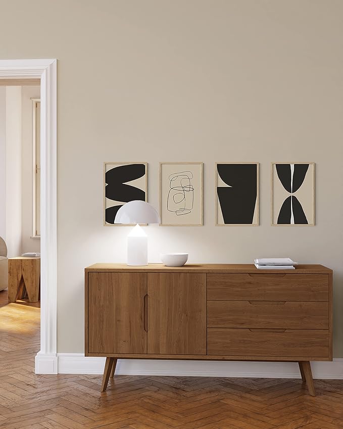 HAUS AND HUES 12x18 Picture Frames For Wall - Set Of 4 Poster Frames 12x18, Picture Frames 12x18, 12x18 Frames, Frames 12 X 18, Gallery Wall Frame Set, 12x18 Poster Frame (Beige Frame)