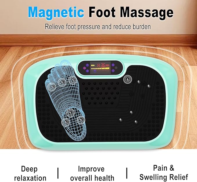 HOTWAVE Vibration Plate Exercise Machine for Lymphatic Drainage, Power Vibrating Plates Platform for Weight Loss - Whole Body Shaker Vibration Plate Machine Home Gym Shaping Fitness Workout