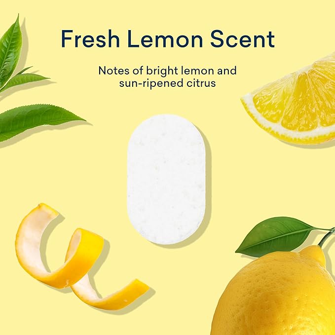 BLUELAND 100% Plastic-Free Dishwasher Detergent Tablets, Starter Set, 60 Count with Tin, Lemon Zest Eco Friendly Dishwashing Pods, Natural, Sustainable