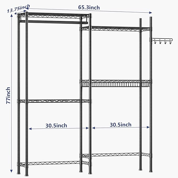 Over Washer and Dryer Shelves,Laundry Room Storage Organization Clothes Drying Rack,4 Tier Adjustable Height Wire Shelving with Wire Basket,Hanger Rod&Hook,Space Saving Shelf