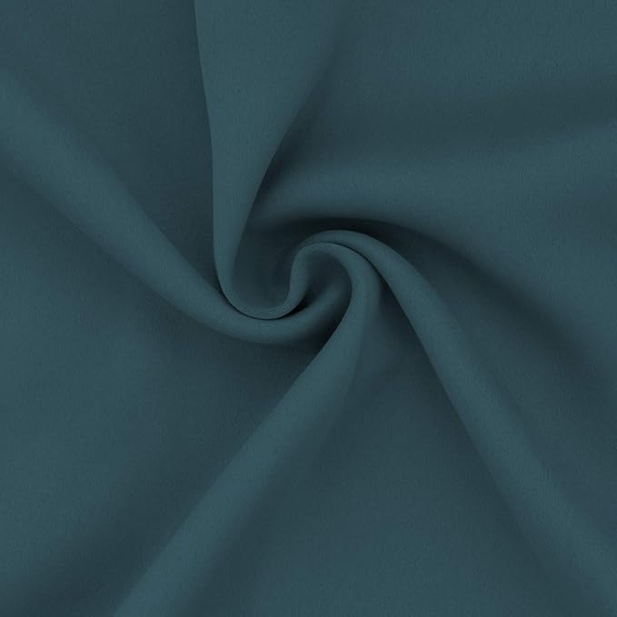 Easy-Going Blackout Curtains for Bedroom, Solid Thermal Insulated Grommet and Noise Reduction Window Drapes, Room Darkening Curtains for Living Room, 2 Panels (52x63 in,Bluestone)