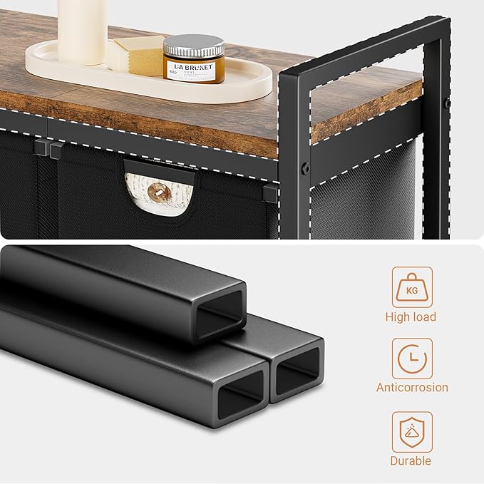 Lulive Laundry Hamper, Laundry Basket Organizer with 3 Pull-Out Removable Bags & Large Top Shelf, 3 × 12.5 Gal (142L) Freestanding Laundry Sorter 3 Sections for Laundry Room, Bathroom and Dorm