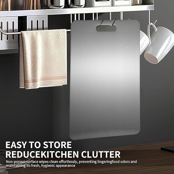 Katuchef Titanium Cutting Board 2025 New Upgrade Pure Titanium Cutting Boards for Kitchen Double Sided Cutting Boards Non Toxic,Hygiene Durable Chopping Board Suitable for Dishwasher Safe(S+M+L)