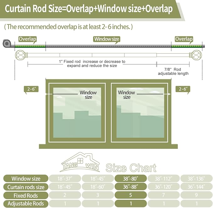 Wood Boho Curtain Rods for Windows:36-88Inch Wooden Farmhouse Curtain Rod for Bedroom Living Room,Heavy Duty Adjustable Rustic Decorative Drapery Rods with Vintage Imitation Wood Finial,Brown