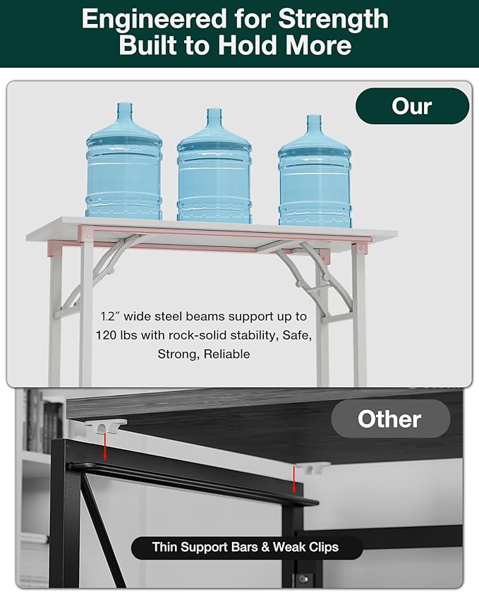 Frylr Small Folding Computer Desk – Portable 35.8 Inch Foldable Laptop Table, Collapsible and Compact for Easy Storage and Fast Setup, Lightweight for Small Spaces, Craft and Study Use, White