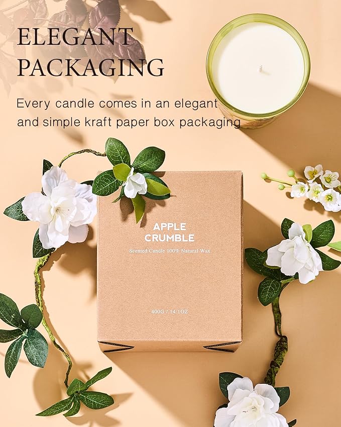 M&SENSE Sunset Mandarin Scented Natural Soy Wax Candle, 14.1oz 60 Hours Long Lasting Slow Burning Candles for Home Decor, Aromatherapy Candle for Stress Relief