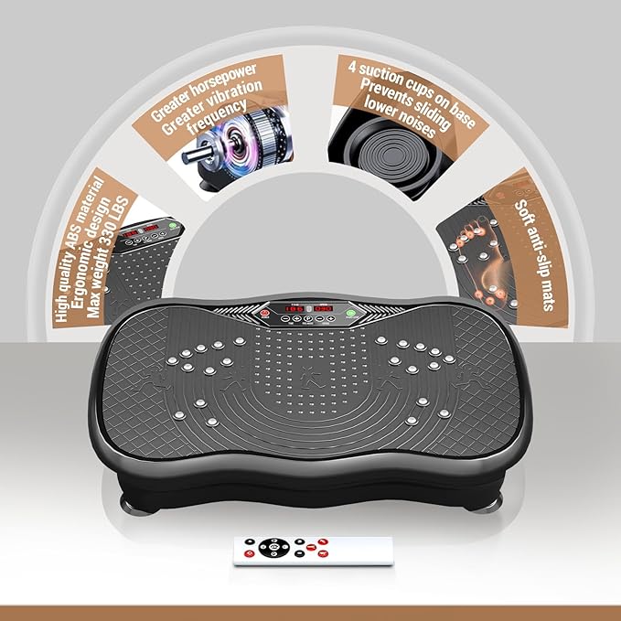 Vibration Plate Exercise Machine,Vibration Plate for Lymphatic Drainage,Whole Body Vibration Platform Portable Home for Weight Loss Muscle Toning & Fitness.