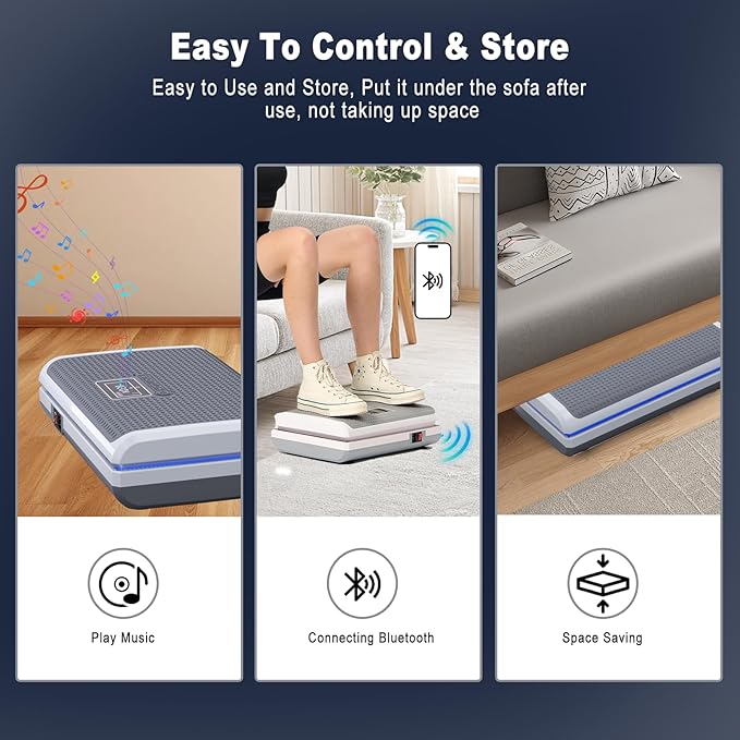 HOTWAVE Vibration Plate Exercise Machine for Lymphatic Drainage, Power Vibrating Plates Platform for Weight Loss - Whole Body Shaker Vibration Plate Machine Home Gym Shaping Fitness Workout