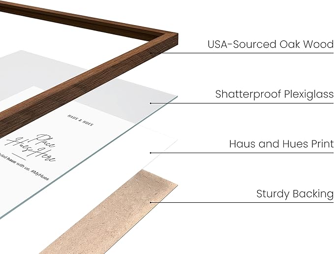 HAUS AND HUES Two 8x10, Two 11x14, Two 12x16 - Framed Walnut