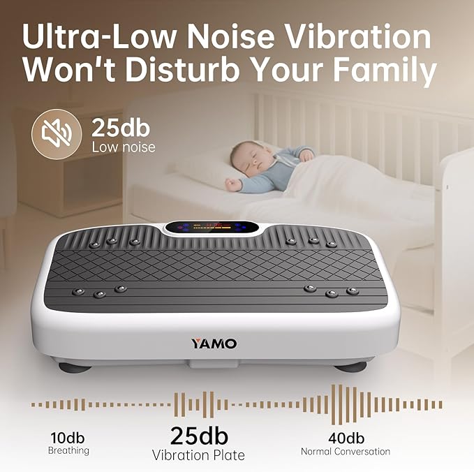 YAMO Vibration Plate Exercise Machine, Vibrating Plate for Lymphatic Drainage & Weight Loss, 350lbs Capacity Whole Body Shaking Workout Fitness Platform